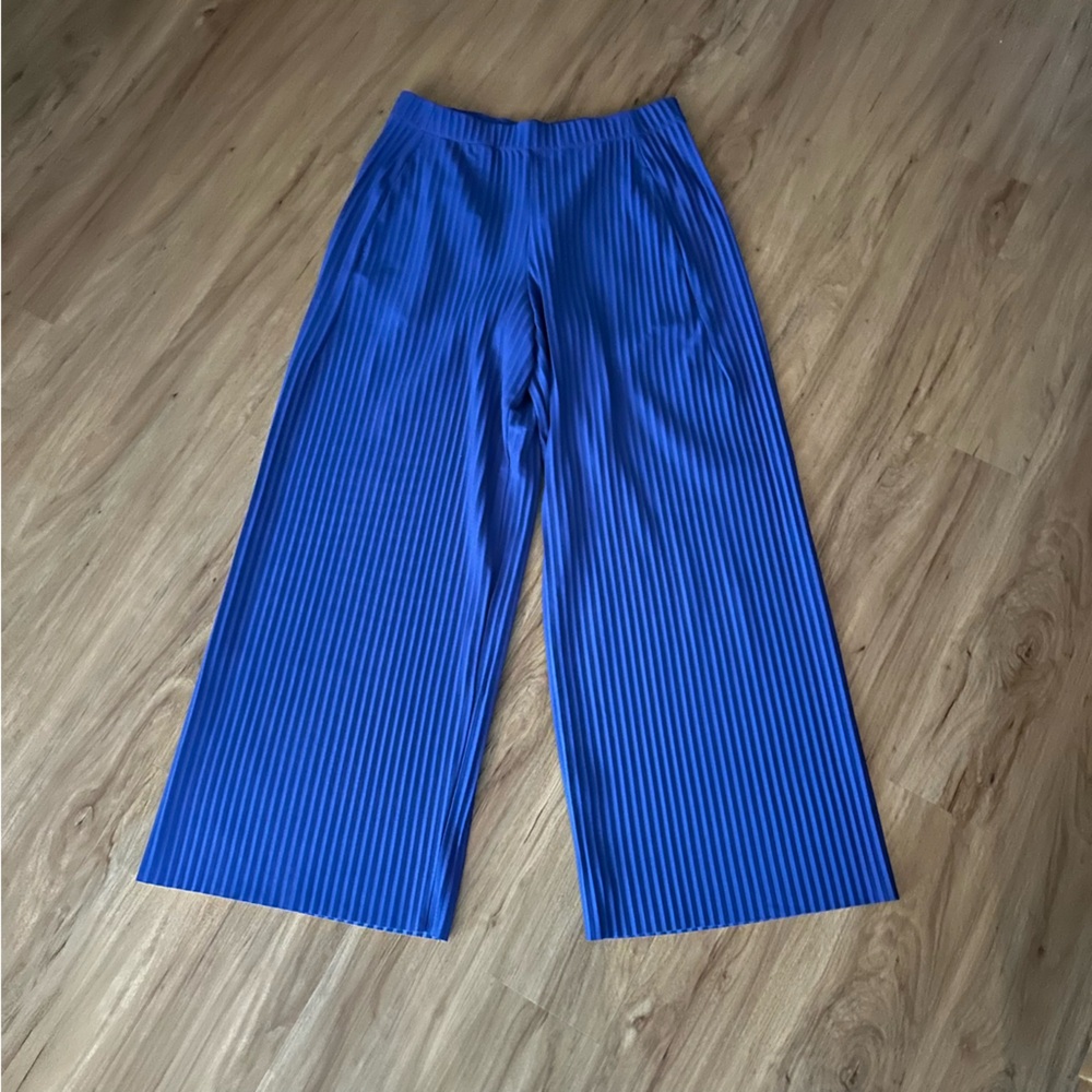 COS Royal Blue Plisse Pants